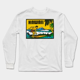 Hawaii Vintage Style Surfer Long Sleeve T-Shirt